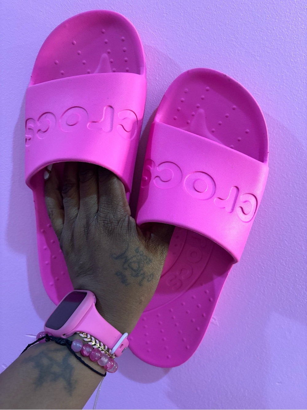 CROCS Pink Slide Sandals
